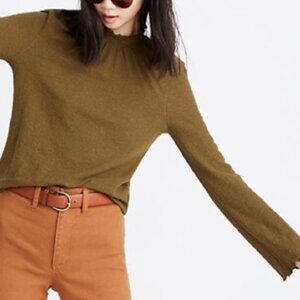 Madewell Texture & Thread Mock Neck Bell Sleeve